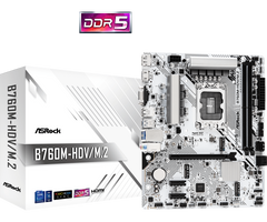 Asrock B760M-HDV/M.2 DDR5 Micro-ATX LGA 1700 DDR5 Motherboard - White