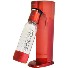Drinkmate Water & Soda Machine, Carbonates Any Drink , Cylinder Included Red