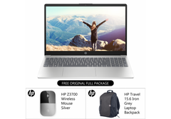 HP Laptop 15-fd0243ne 13th Gen Intel® Core™ i3-1315U 4.5 GHz 6-Cores, Intel® UHD Graphics, 8 GB DDR4, 15.6" FHD Micro Edge with Original Full-Package - Natural Silver