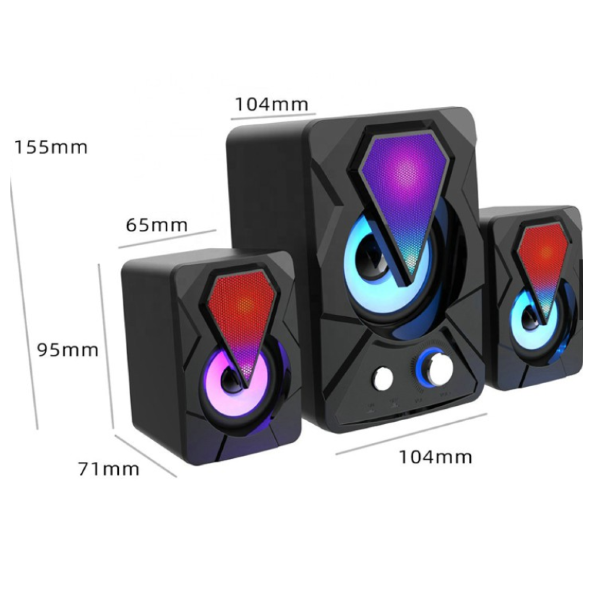 Leerfei E-1307 Bluetooth USB Speaker With RGB LED Light
