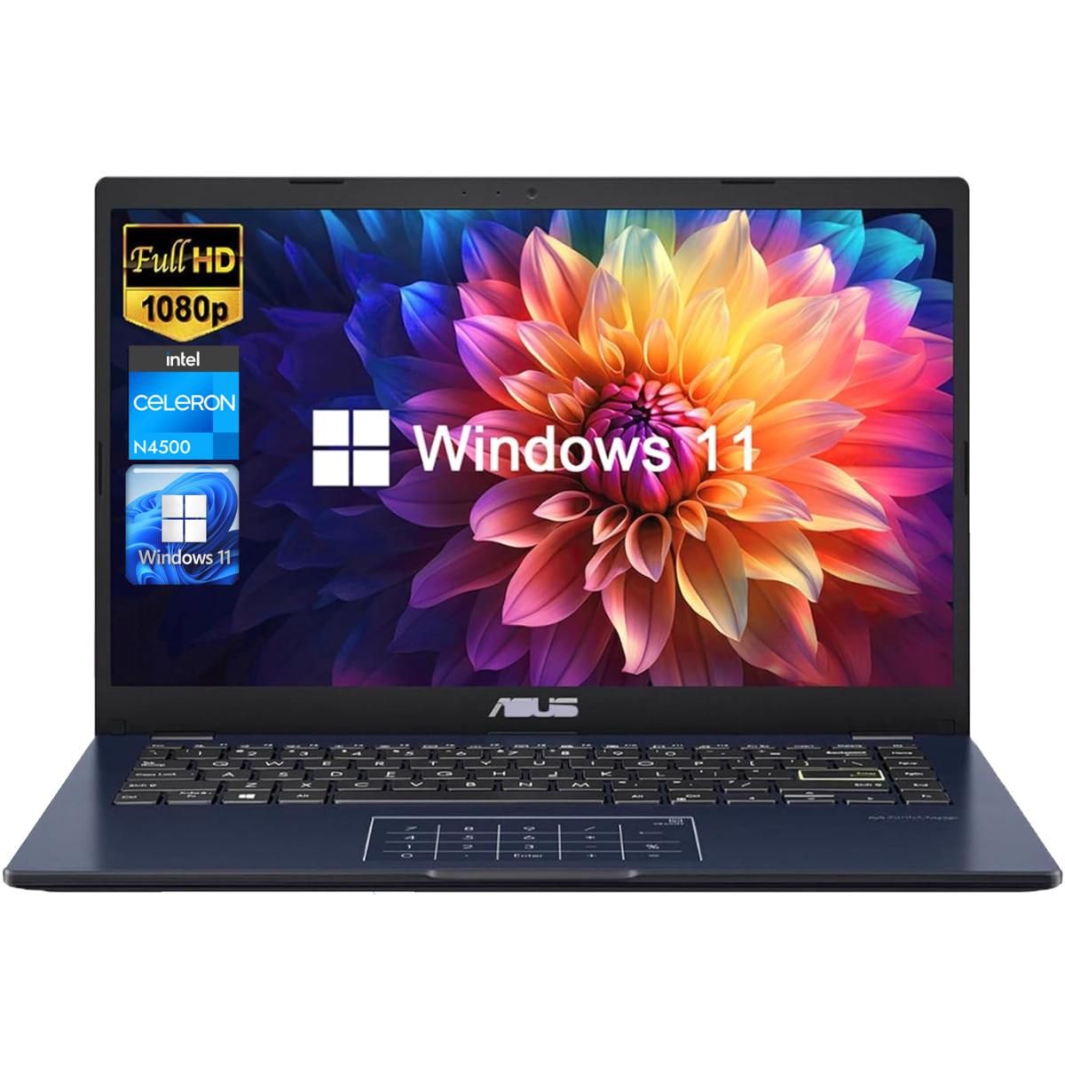 Asus Vivobook Go 14 (e410) New Intel Celeron N4500 2 Cores W/ Full Hd Display & 8gb Ram & Windows 11 Pre Installed Star Black