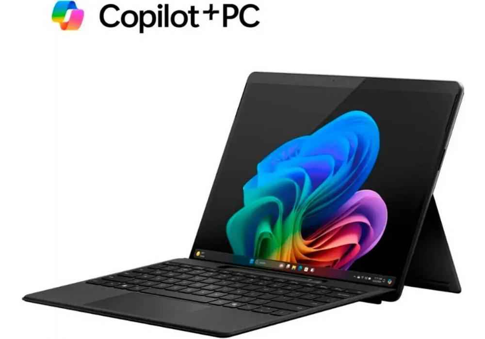Microsoft Copilot+ PC Surface Pro Tablet, with Keyboard, 13" LCD PixelSense Flow Touch Display, Qualcomm Snapdragon X Plus, 16GB RAM, 512GB SSD, Qualcomm Adreno GPU, Windows 11, Black