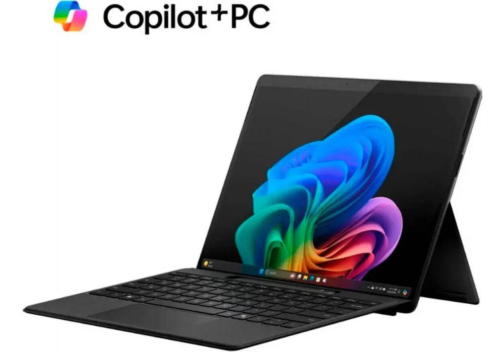 Microsoft Copilot+ PC Surface Pro Tablet, with Keyboard, 13" LCD PixelSense Flow Touch Display, Qualcomm Snapdragon X Plus, 16GB RAM, 512GB SSD, Qualcomm Adreno GPU, Windows 11, Black