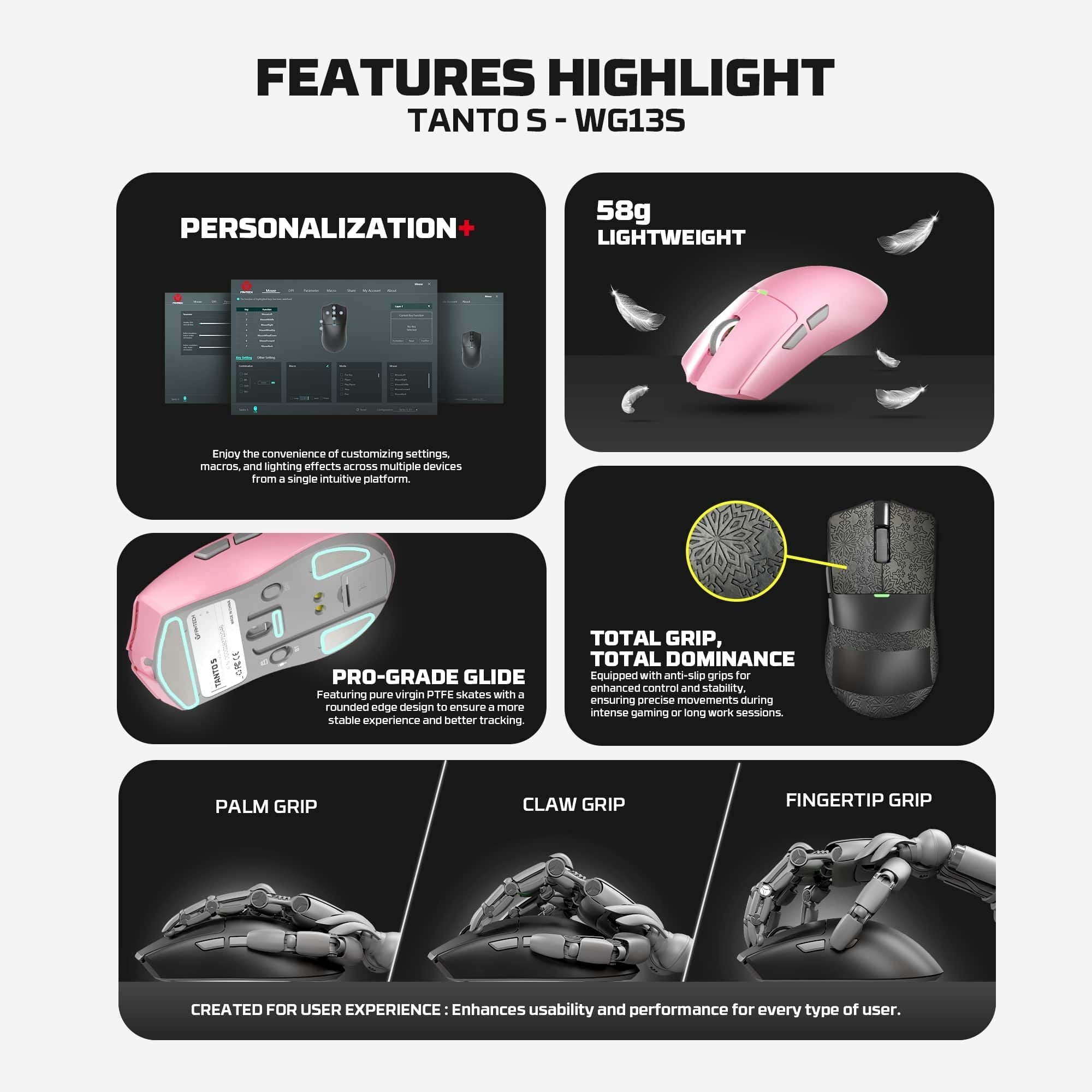Fantech 8K RGB wireless gaming mouse for computer setup