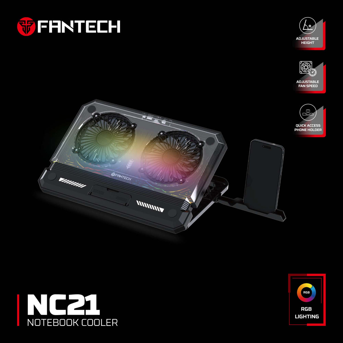FANTECH NC21 NOTEBOOK COOLER LAPTOP COOLING PAD - CompuMe