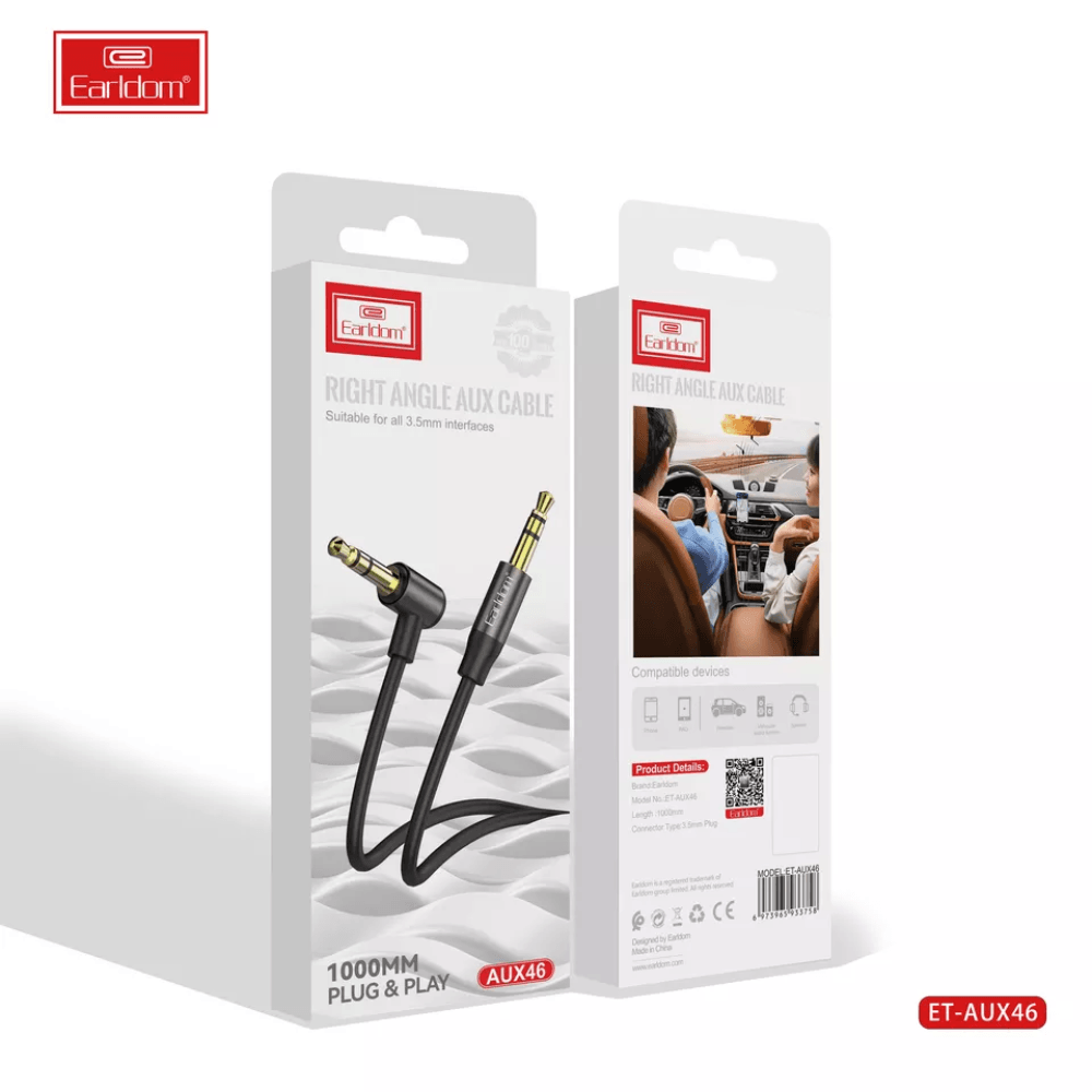 Earldom 1 meter 3.5 Jack Aux Audio Cable 3.5mm Male to Male Cable for Iphone with adapter
