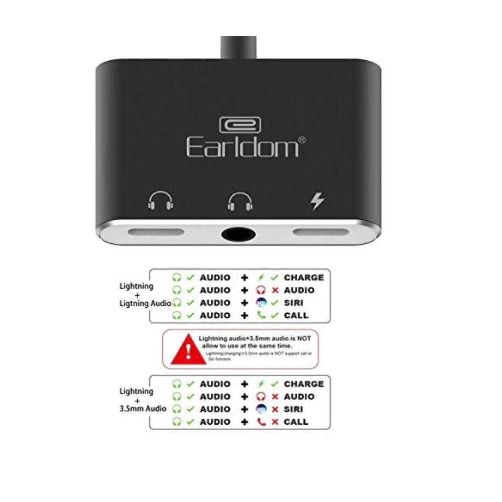 Earldom Et - OT30 3in1 Dual Lightning + 3.5 Audio, adapter