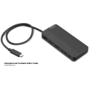 Lenovo USB‑C Dual Display Travel Dock – Dual 4K Output, 100W PD, 7 Ports, Compact Sustainable Design, Eclipse Black