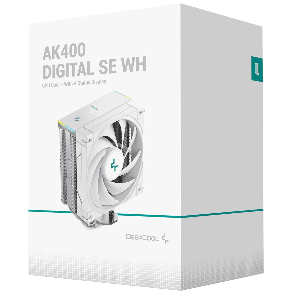 DeepCool AK400 Digital SE 1850 RPM PWM CPU Air Cooler 4 Heatpipes Chip Cooling Heatsink w/ w/ ARGB LED Strip & Digital Screen Displays , White