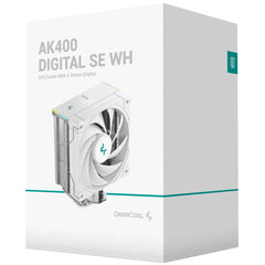 DeepCool AK400 Digital SE 1850 RPM PWM CPU Air Cooler 4 Heatpipes Chip Cooling Heatsink w/ w/ ARGB LED Strip & Digital Screen Displays , White
