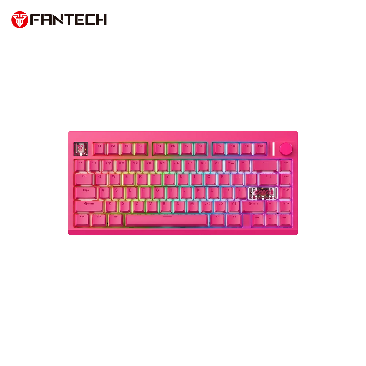 Fantech Mk921 Maxfit8 Qmk Wireless Mechanical Gaming Keyboard Pink (3 Mode Connection)