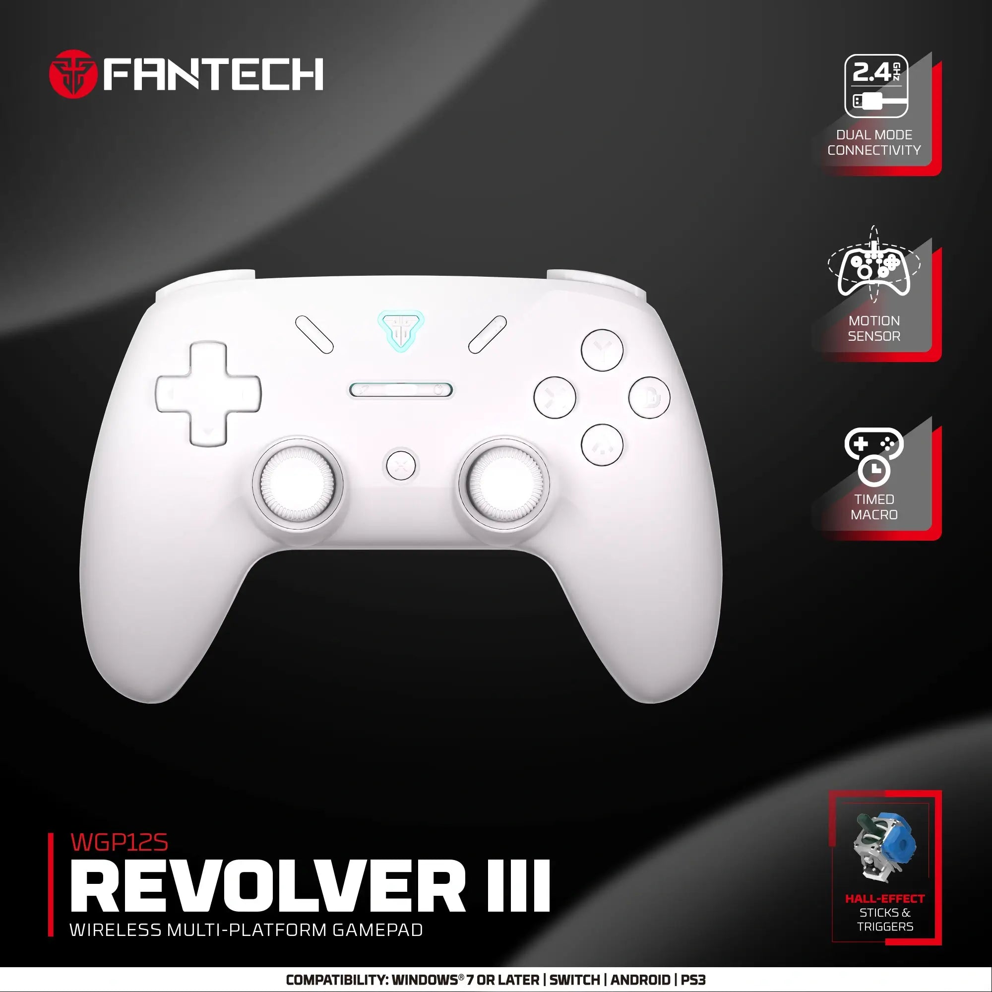 Fantech Wgp12s Revolver Iii Wireless Multi Platform Gamepad White Fantech Wgp12s Revolver Iii Wireless Multi Platform Gamepad White