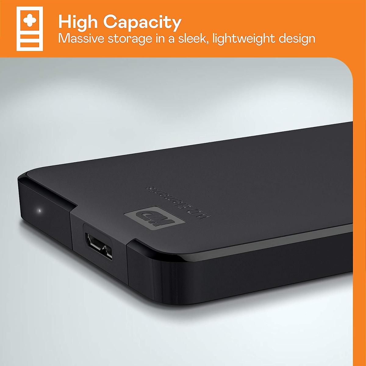 WD USB 3.0 portable external hard drive for data storage