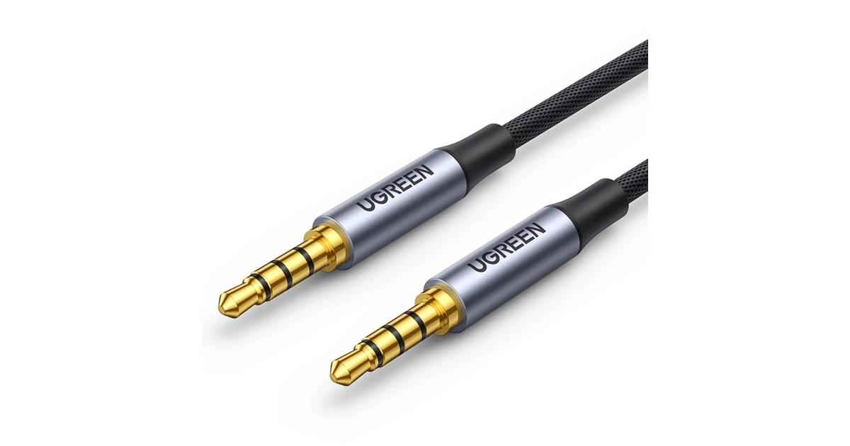 UGREEN AV183 3.5mm Aux Audio Cable (1 meter) - Nylon Braided Hi - Fi Sound Gray 10648