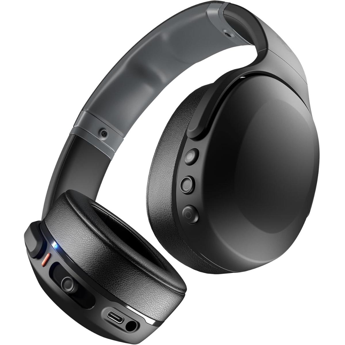 Skullcandy Crusher Evo Wireless Bluetooth Headphones With Multi Sensory Bass And Charging Cable, Noise Isolating Over Ear Fit, Up To 40 Hours Battery, Microphone For Iphone Android Black