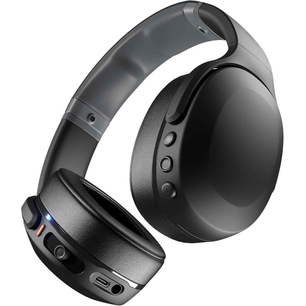 Skullcandy Crusher Evo Wireless Bluetooth Headphones With Multi Sensory Bass And Charging Cable, Noise Isolating Over Ear Fit, Up To 40 Hours Battery, Microphone For Iphone Android Black