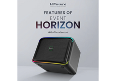 HiFuture Event Horizon - 100W Portable Speaker, Three‑Way Full‑Range System, DynaBoost DSP, Duo Bass Port, RGB LED Strip, Microphone Effects, 8000mAh Battery