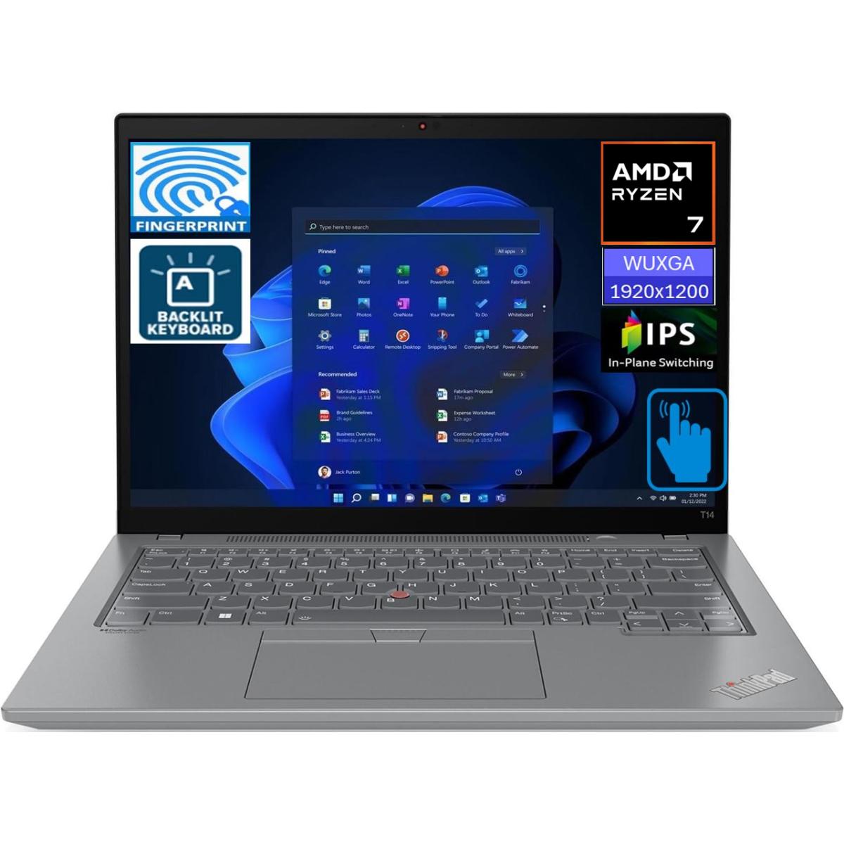 Lenovo New Thinkpad T14 Gen 3 6gen Amd Ryzen 7 Pro 8 Cores W/ Ddr5 Memory & Touch Screen Storm Gray