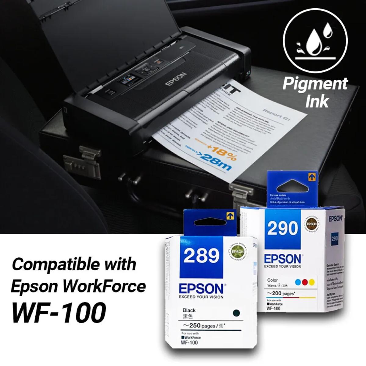Epson Workforce Wf 100w Wireless Color Mobile A4 Printer Built In Rechargeable Battery (usb Or Ac Adapter) W/ 1.4 Epson Workforce Wf 100w Wireless Color Mobile A4 Printer Built In Rechargeable Battery (usb Or Ac Adapter) W/ 1.4