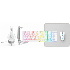Fantech P51 5-in-1 Gaming Combo Set with Keyboard, Mouse, Headset, Mousepad & Headset Stand - White