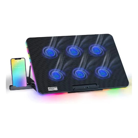 X8 Laptop Cooling Pad with 6 Quiet LED Fans RGB Light