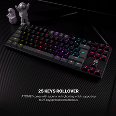 Fantech Atom Tkl Mk876v2 Double Injection Keycaps Mechanical Keyboard
