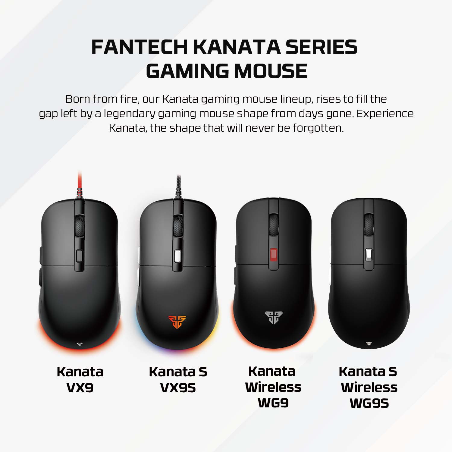 Fantech Kanata s WG9S Wireless Gaming Mouse - Black, gaming mice