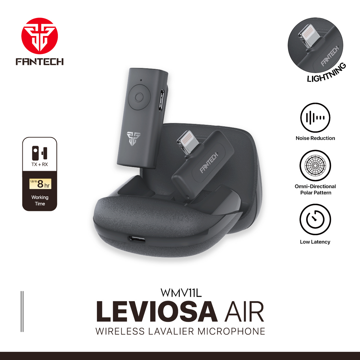 Fantech Leviosa Air Wmv11l Microphone Wireless Lavalier Lightning