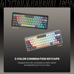 Fantech Mk912 Atom Pro63 Rgb Bluetooth, Wireless Gaming Keyboard Mercury