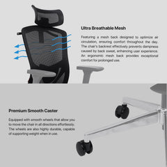 Fantech OCA259 Pro Office Chair (black), gaming chairs