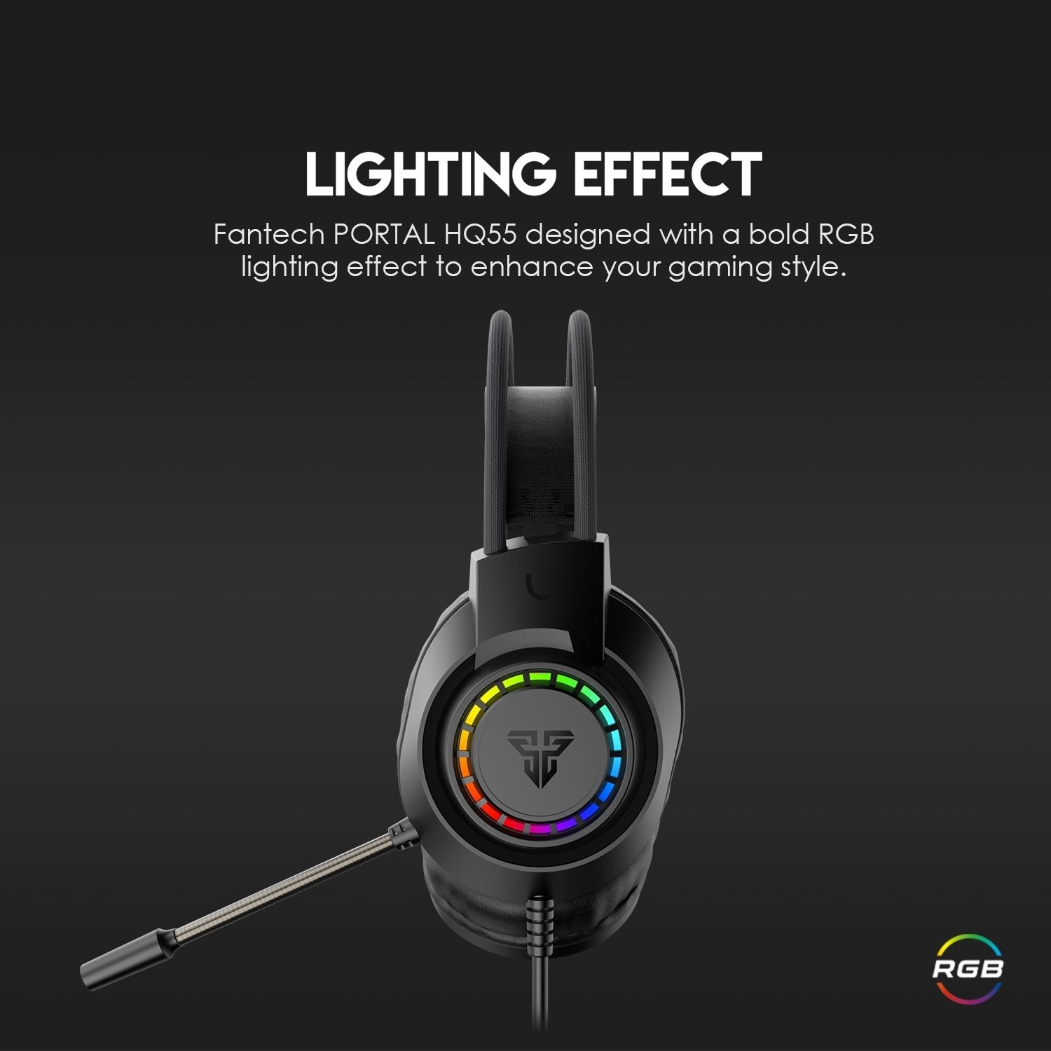 Fantech HQ55 RGB headset for computer setup