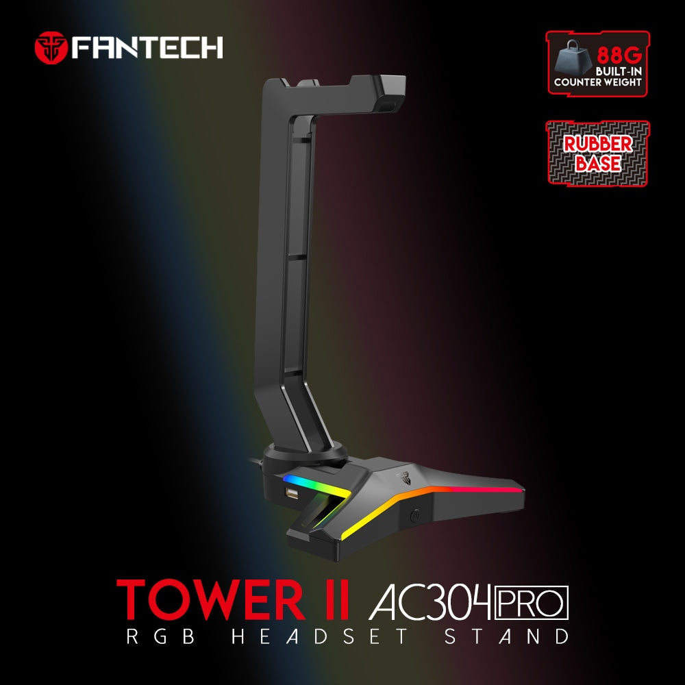 FANTECH TOWER II AC304 PRO RGB HEADSET STAND - CompuMe
