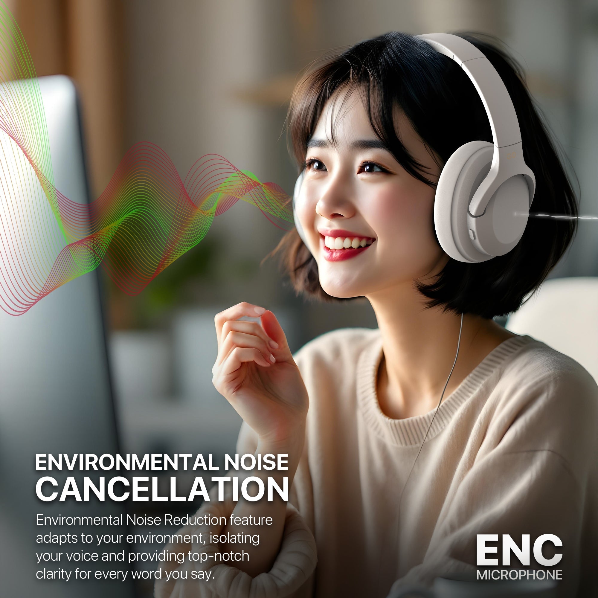 Fantech WH05A Go Vibe Anc Wireless Headset Baige