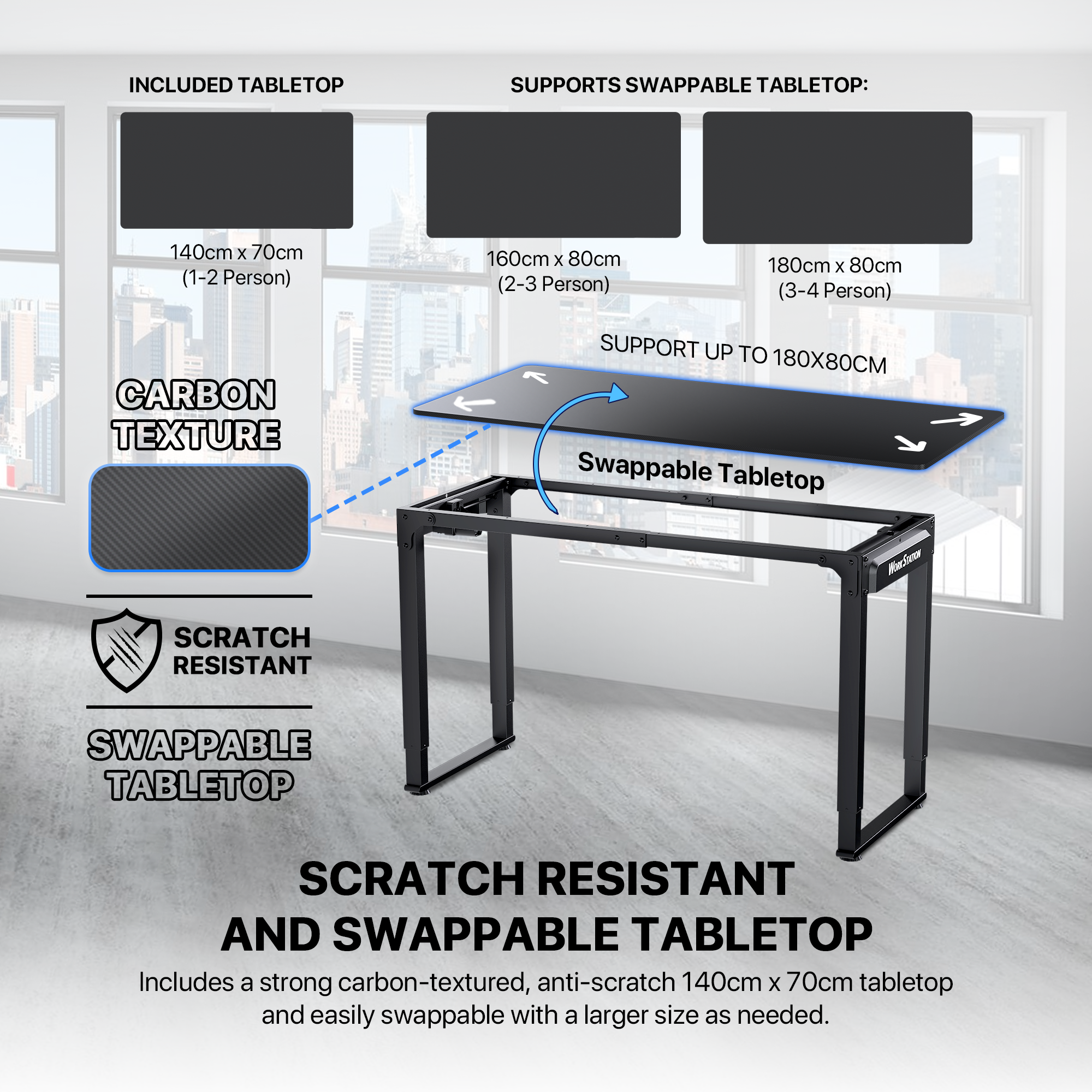 Fantech Workstation WS514 Adjustable Rising Gaming Desk, gaming chairs