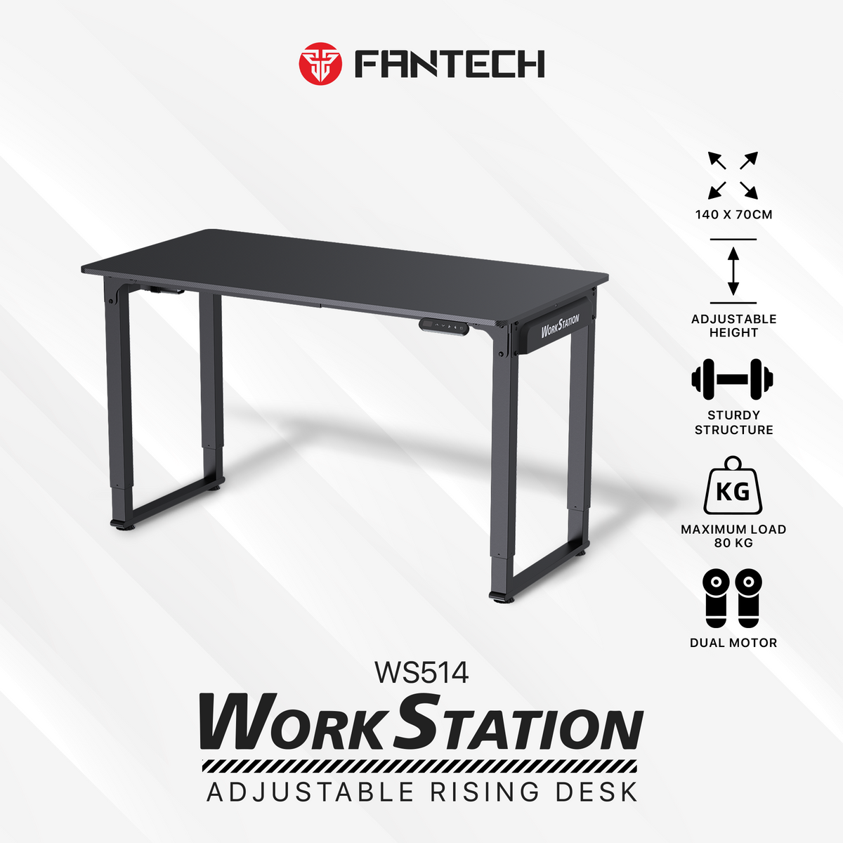 Fantech Workstation WS514 Adjustable Rising Gaming Desk, gaming chairs