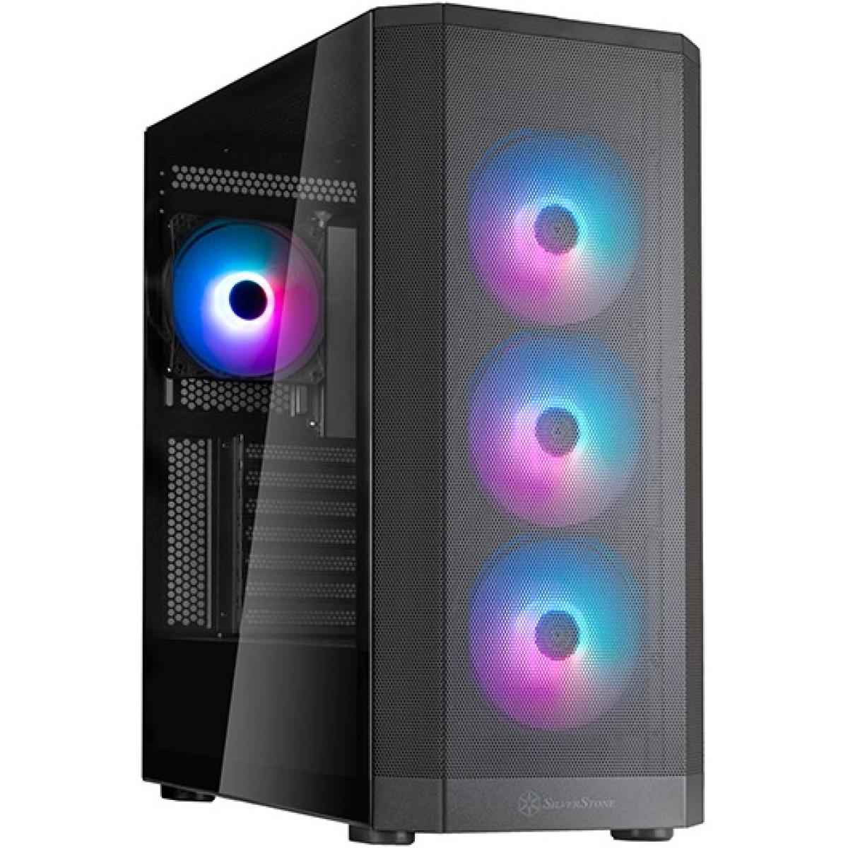 SilverStone FARA 514X (Black) ARGB ATX Mid Tower Tempered Glass Gaming Case, Dual 360m Radiator Support w/ USB Type-C & 4x120mm ARGB Fans | SST-FA514X-B |