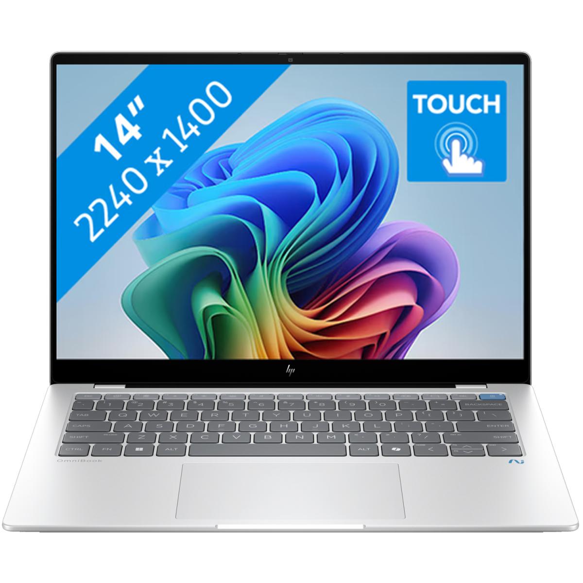 Hp Omnibook X 14 (2024) 14 Fe1003 Next Gen Ai Pc New Snapdragon X Plus 8 Cores Ai Powered W/ Long Battery Life & Ips 2.2k Touch Screen , Glacier Silver