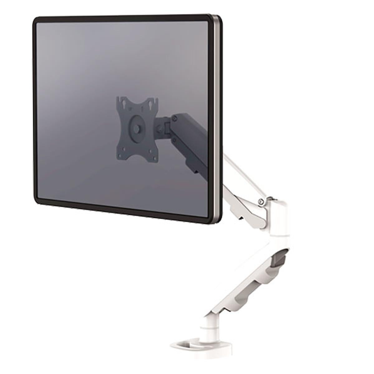 Fellowes Platinum Series Single Adjustable Monitor Arm - White