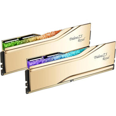 G.SKILL Trident Z5 Royal RGB Series 32GB (2x16GB) DDR5 RAM 6000MT/s CL28 Memory Kit - Gold | F5-6000J2836G16GX2-TR5G |