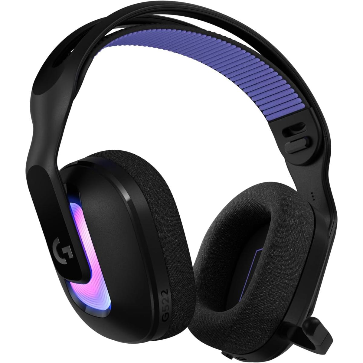 Logitech G522 Lightspeed Wireless Gaming Headset, Full-Band Mic, Advanced Audio, Tri-Conne (Lightspeed, Bluetooth, USB A to C), LIGHTSYNC RGB, for PC & Nintendo Switch/Switch 2 – Black