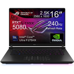 Asus Rog Strix Scar 16 (2025) G635 New Intel Core Ultra 9 Gen Ii 275hx 24 Cores W/ Nvidia Rtx™ 5080 16gb Ddr7 & Rog Nebula Hdr 2.5k 240hz Display ((bundle)) , Off Black