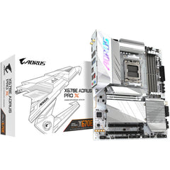 GIGABYTE X670E Aorus Pro X AM5 ATX Motherboard, AMD X670 Chipset, 4x DDR5 DIMM Slots, Up to 256GB Max Memory, Wi-Fi 7 & BT 5.3, 1x PCIe 5.0 x16, 4x M.2 Slots, White