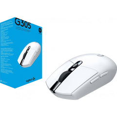 Logitech G305 Lightspeed Wireless Gaming Mouse, Hero Sensor, 12,000 DPI, Lightweight, 6 Programmable Buttons, 250h Battery, On-Board Memory, Compatible with PC, Mac - White