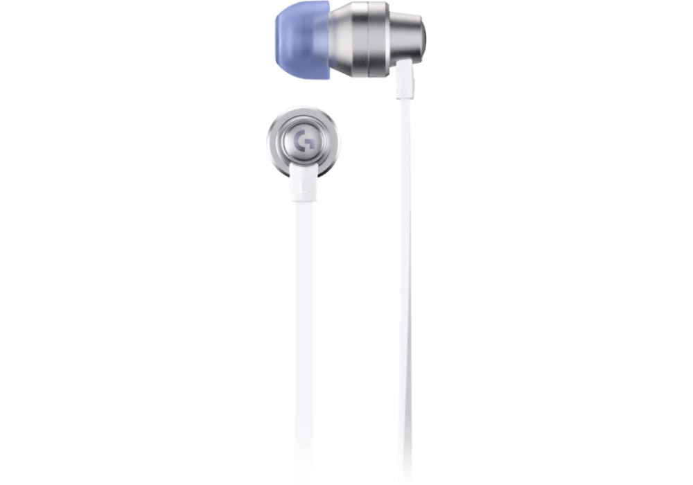 Logitech G333 Gaming Earphones – Dual Dynamic Drivers, In‑Line Mic & Controls, 3.5mm + USB‑C Adapter, Multi‑Platform Compatibility, White