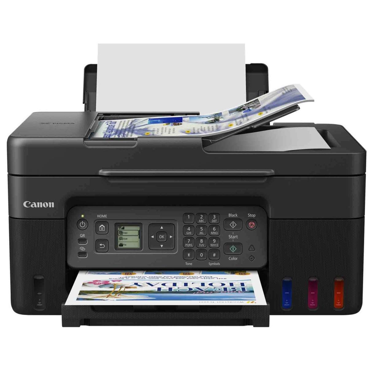 Canon Pixma G4470 Ink Tank All In One Wireless Multi Funion Machine (copy/print/scan/fax) W/ Automatic Document Feeder Black - CompuMe