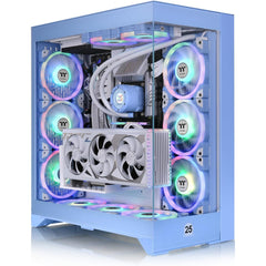 Thermaltake e E600 Mx E Atx Case Centralized Thermal Efficiency Design 3way Floating Gpu Mounting Bracket W/ 400mm Pcie4 Riser Cable Hydrangea Blue