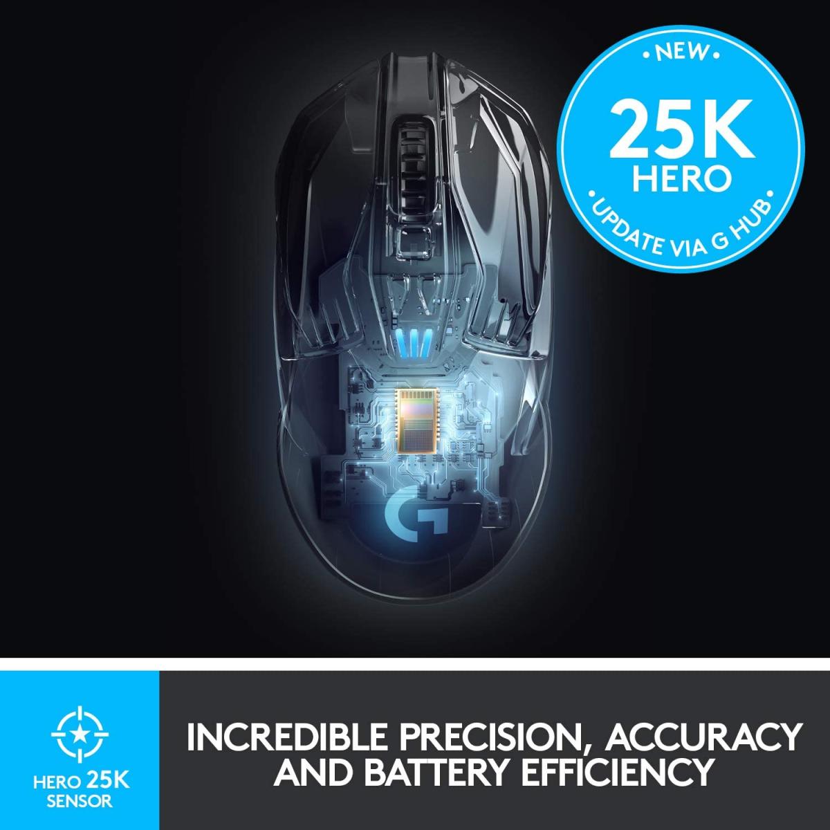 Logitech Hero 25K RGB wireless electronics accessory for electronics hardware
