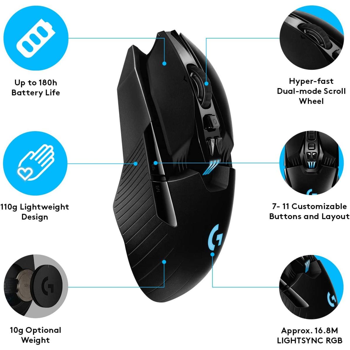 Logitech Hero 25K RGB wireless electronics accessory for electronics hardware
