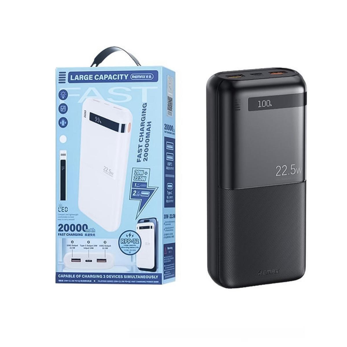 Remax RM- RPP-72 20000mAh Fast Charging Power Bank 20W+22.5W -Black