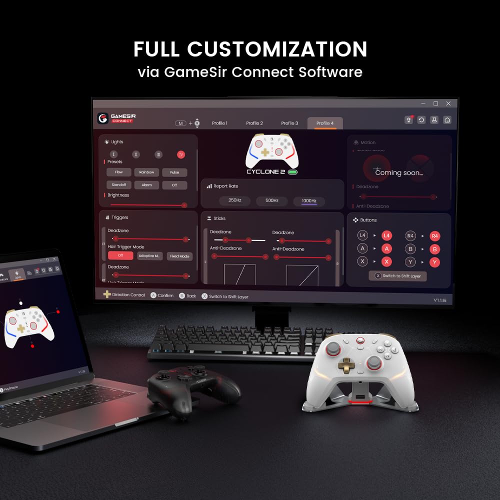 Gamesir Cyclone 2 Wireless Controller - 1000hz Polling Rate, Tmr Joysticks, , gamepad
